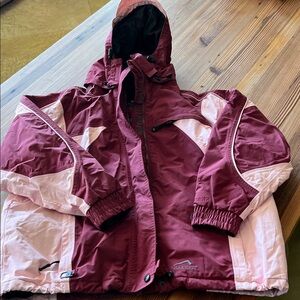 Polar Edge Burgundy and Pink Hooded Jacket